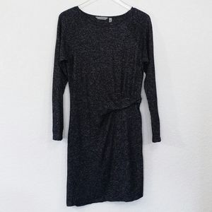 Athleta Solitude M Black White Long Sleeve Dress